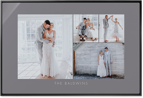 Four Corners Wall Art, Black, Single piece, Metal, 24x36, Matte, Gray, ash