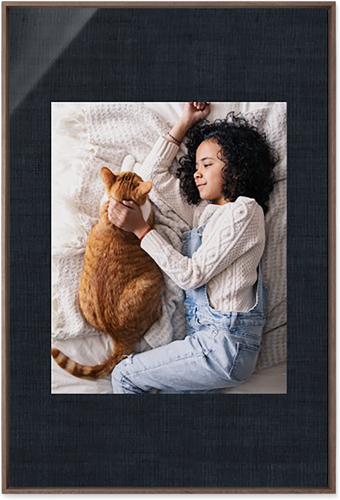 Full Frame One Wall Art, Walnut, Single piece, Metal, 24x36, Glossy, Black