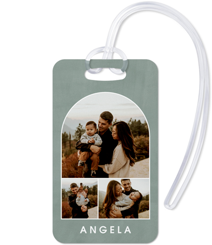 Framed Arch Trio Luggage Tag, Large, Blue