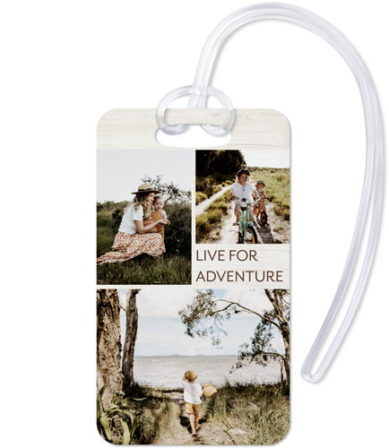 Rustic Gallery of Three Luggage Tag, Large, Multicolor