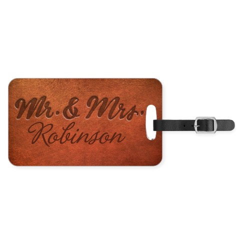 Well Traveled Mr & Mrs Luggage Tag, Large, Brown