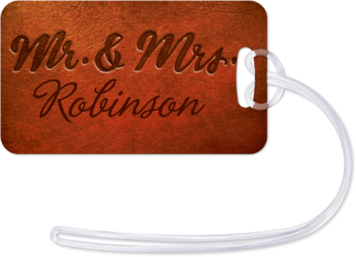 Well Traveled Mr & Mrs Luggage Tag, Large, Brown