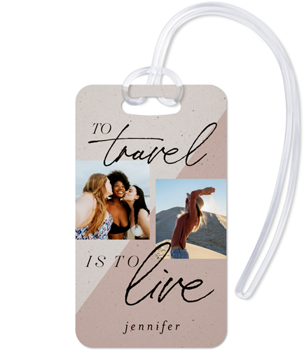 Travel Is Life Luggage Tag, Large, Pink