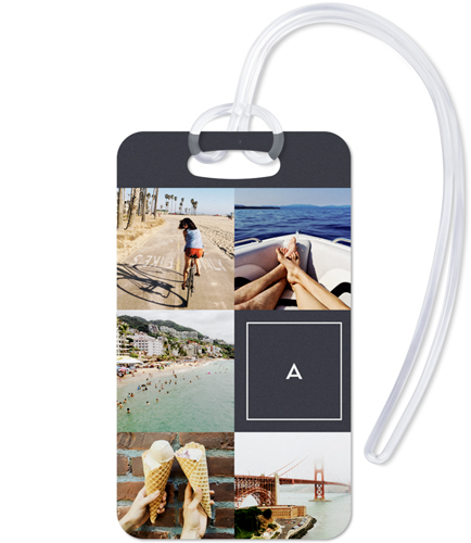 Travel Monogram Luggage Tag, Large, Gray