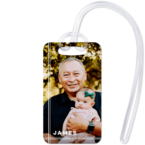 Intersecting Ways Luggage Tag, Small, White