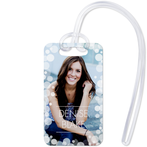 Bokeh Frame Luggage Tag, Small, White