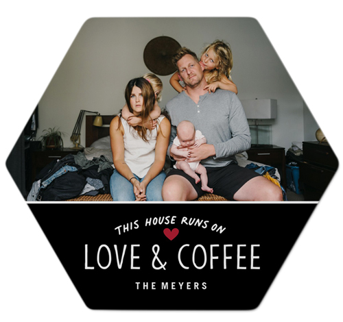 Love and Coffee Metal Magnet, 4, Black, black