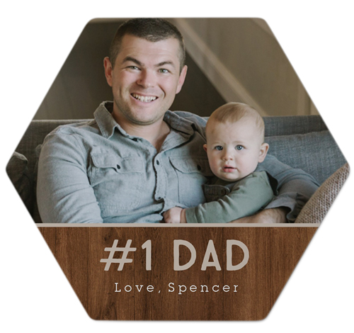 Rustic Wood Number One Metal Magnet, 4, Beige, rye