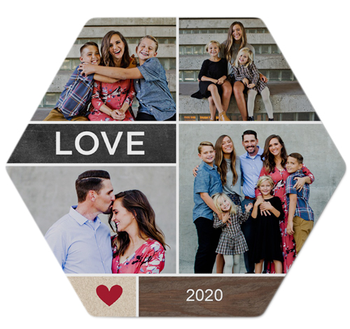 Watercolor I Heart You Metal Magnet, 4, White, white