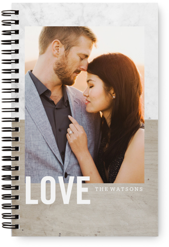 Modern Wooden Marble Love Monthly Planner, Gray