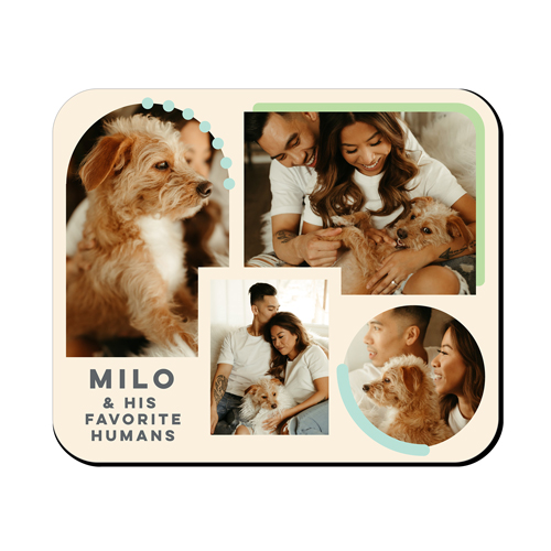Shape Colored Frames Mouse Pad, Rectangle, Beige