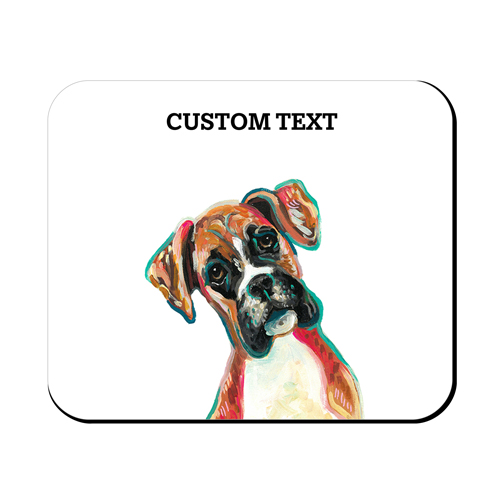 Boxer Custom Text Mouse Pad, Rectangle Ornament, Multicolor