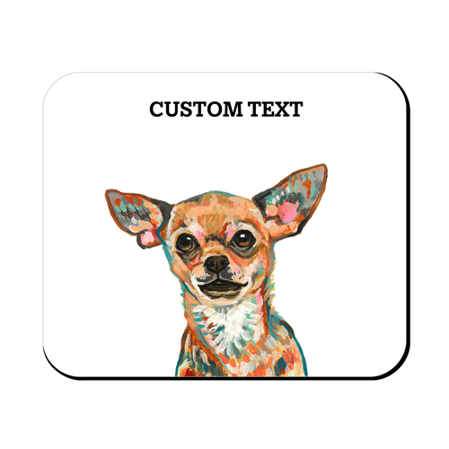 Chihuahua Custom Text Mouse Pad, Rectangle Ornament, Multicolor
