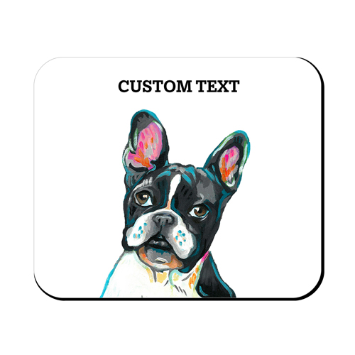 Frenchie Custom Text Mouse Pad, Rectangle Ornament, Multicolor