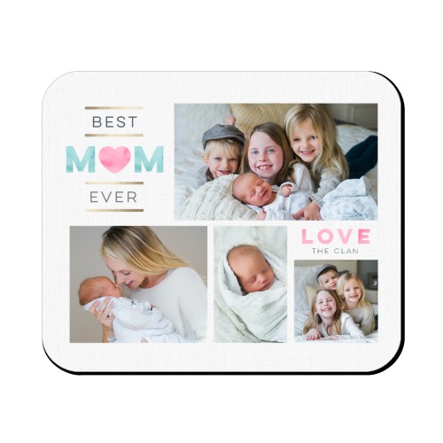 Watercolor Mom Collage Mouse Pad, Rectangle Ornament, Pink