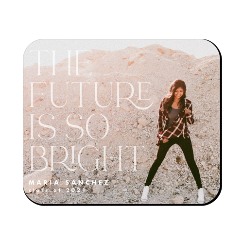 Bright Future Mouse Pad, Rectangle, White