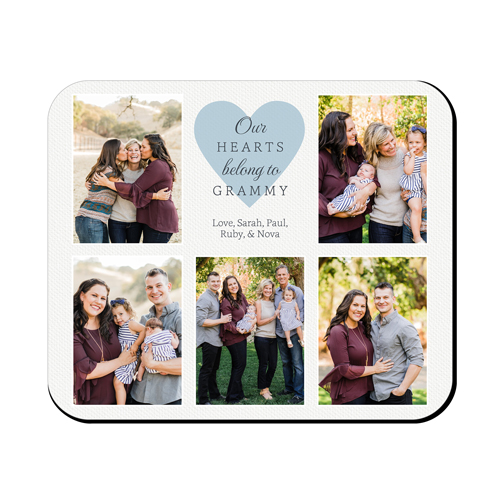 Our Hearts Mouse Pad, Rectangle Ornament, White