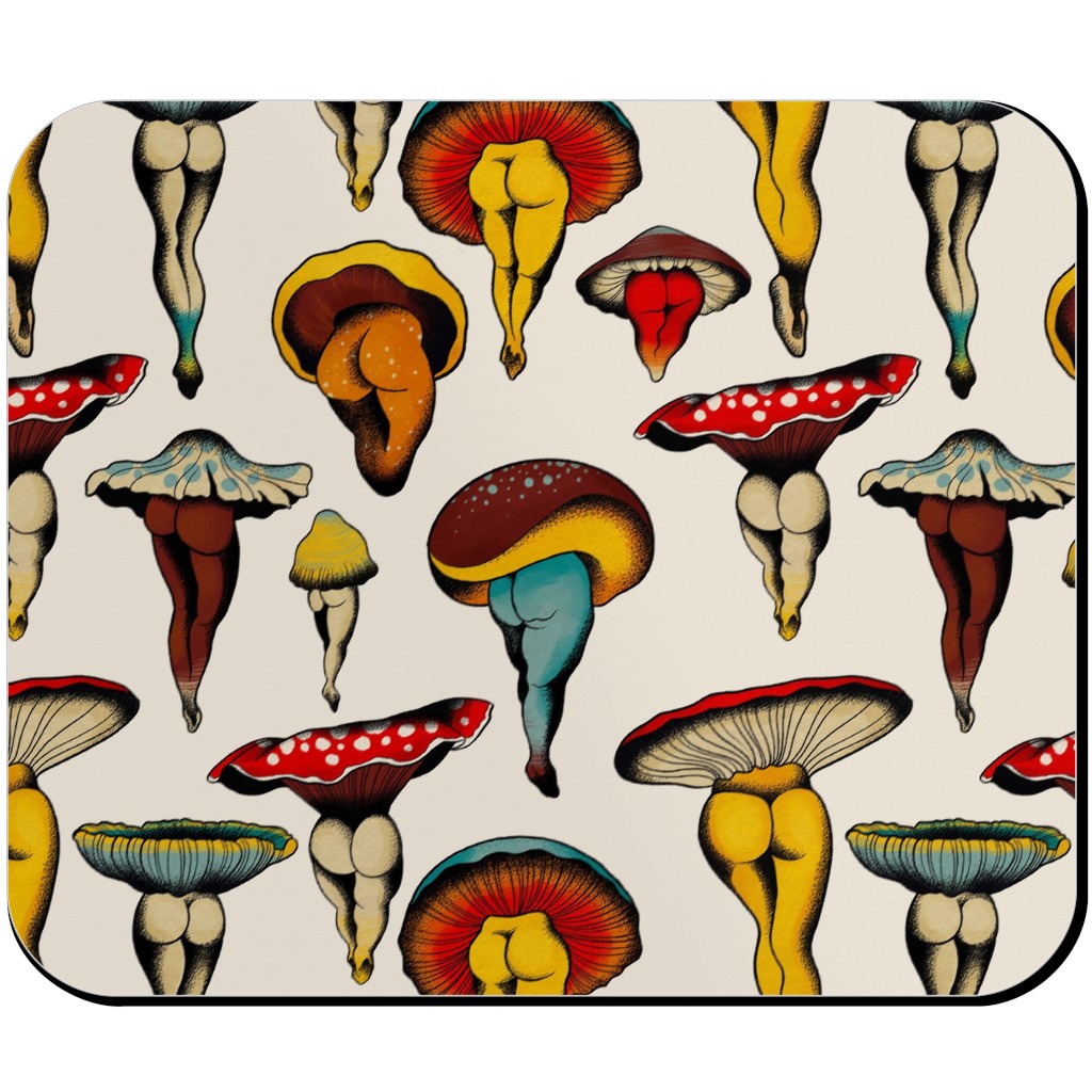 Sexy Mushrooms Mouse Pad, Rectangle Ornament, Multicolor