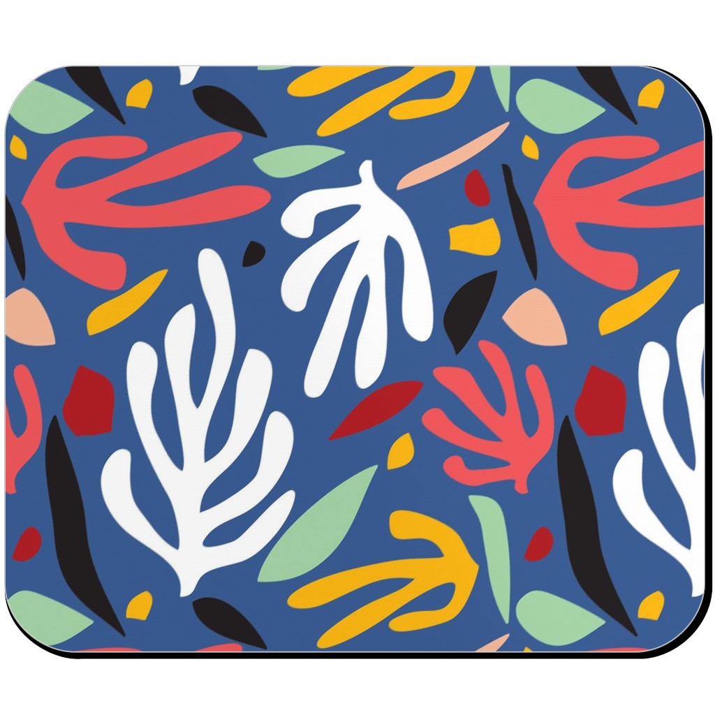 Matisse Style Leaves - Multi Mouse Pad, Rectangle, Multicolor