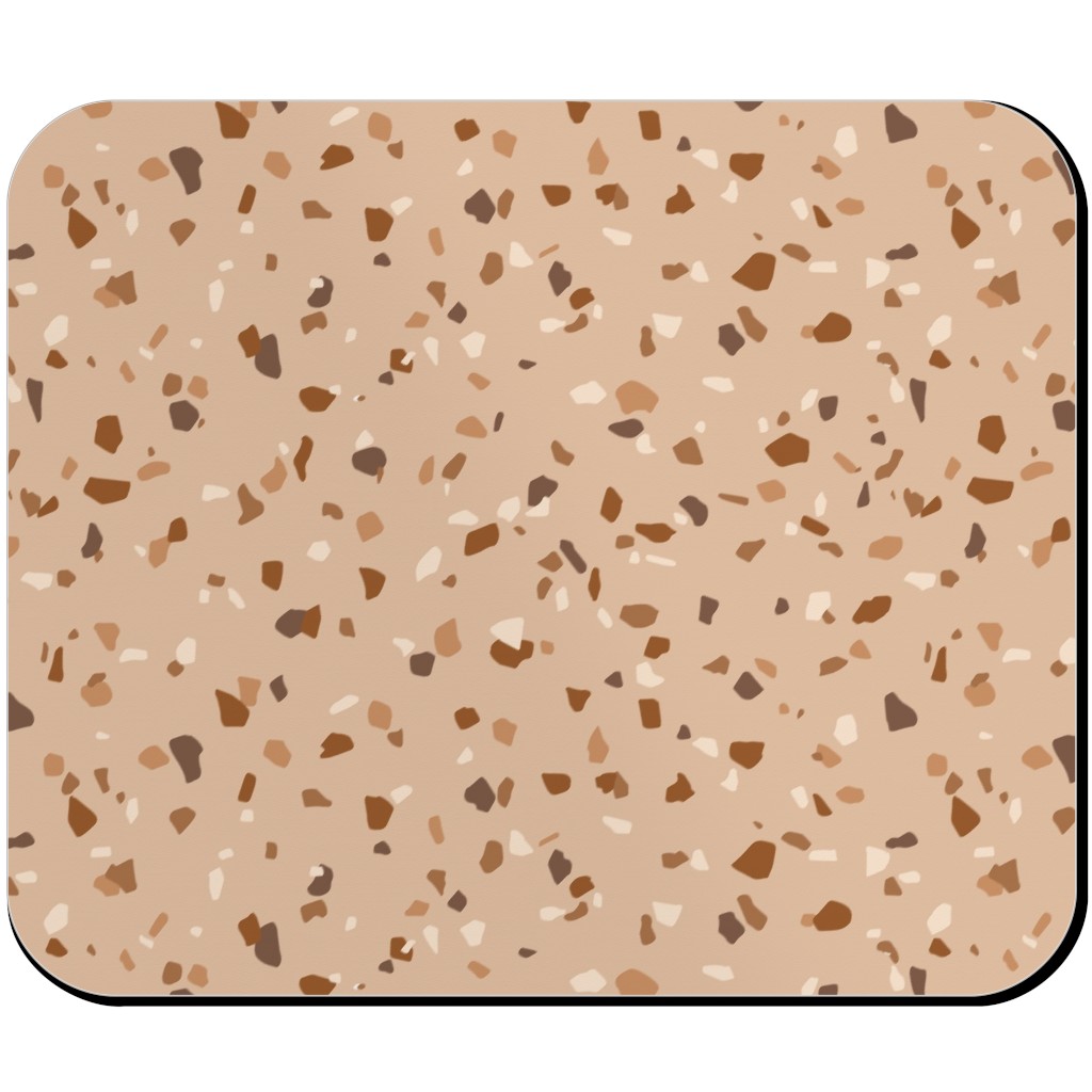 Terrazzo - Brown Mouse Pad, Rectangle Ornament, Brown