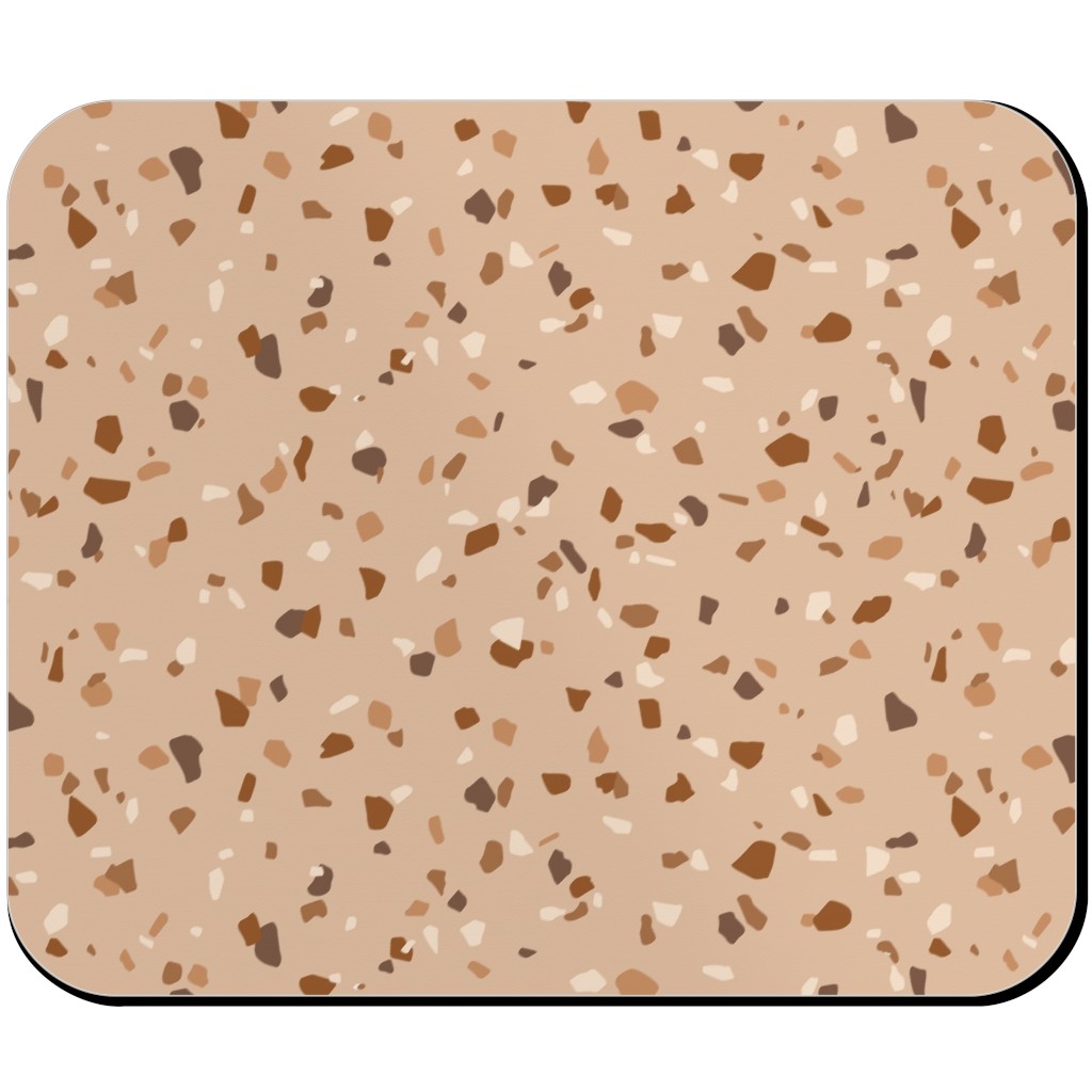 Terrazzo - Brown Mouse Pad, Rectangle, Brown, Brown