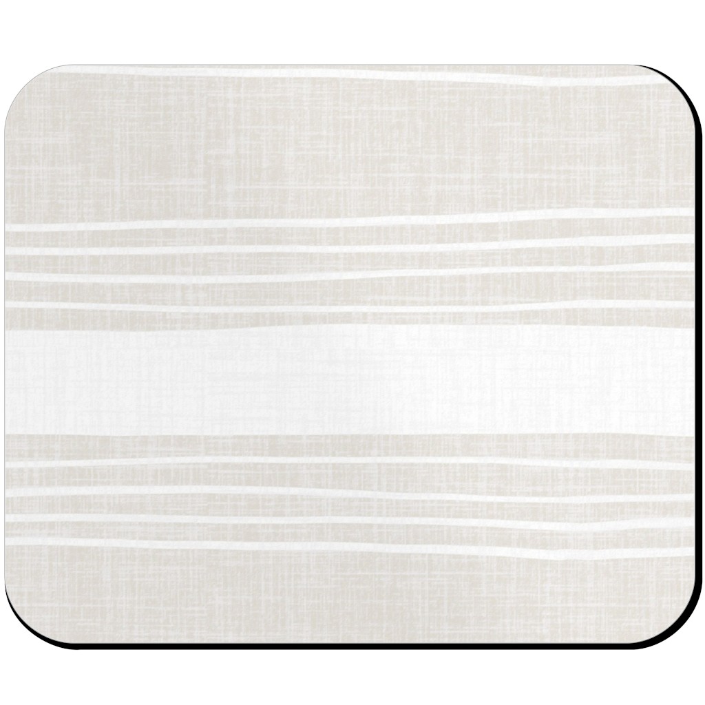 Rustic Stripe - Taupe Mouse Pad, Rectangle, Beige