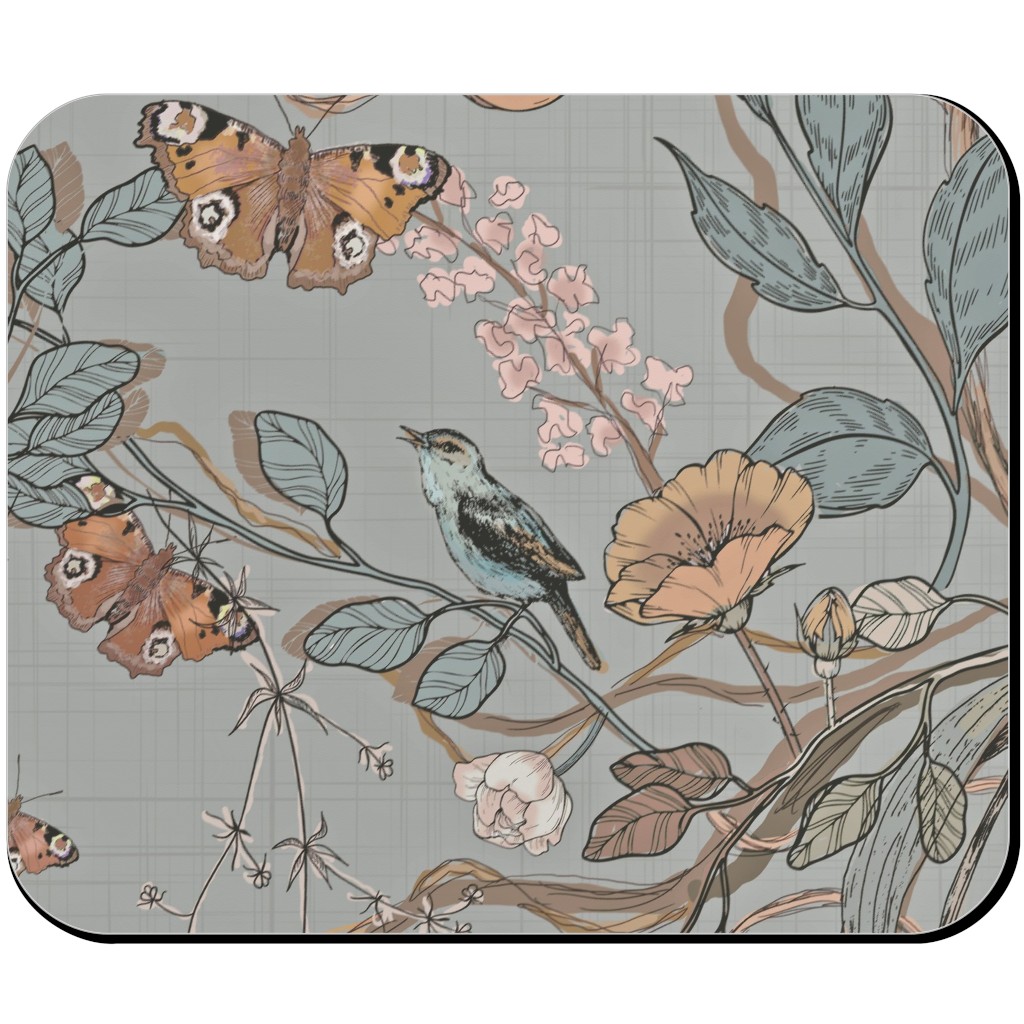 Naturalist - Antoinette Mouse Pad, Rectangle Ornament, Gray