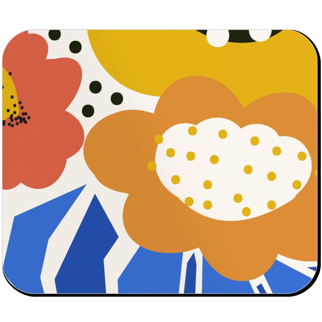 Papercut Flowers - Multi Mouse Pad, Rectangle, Multicolor