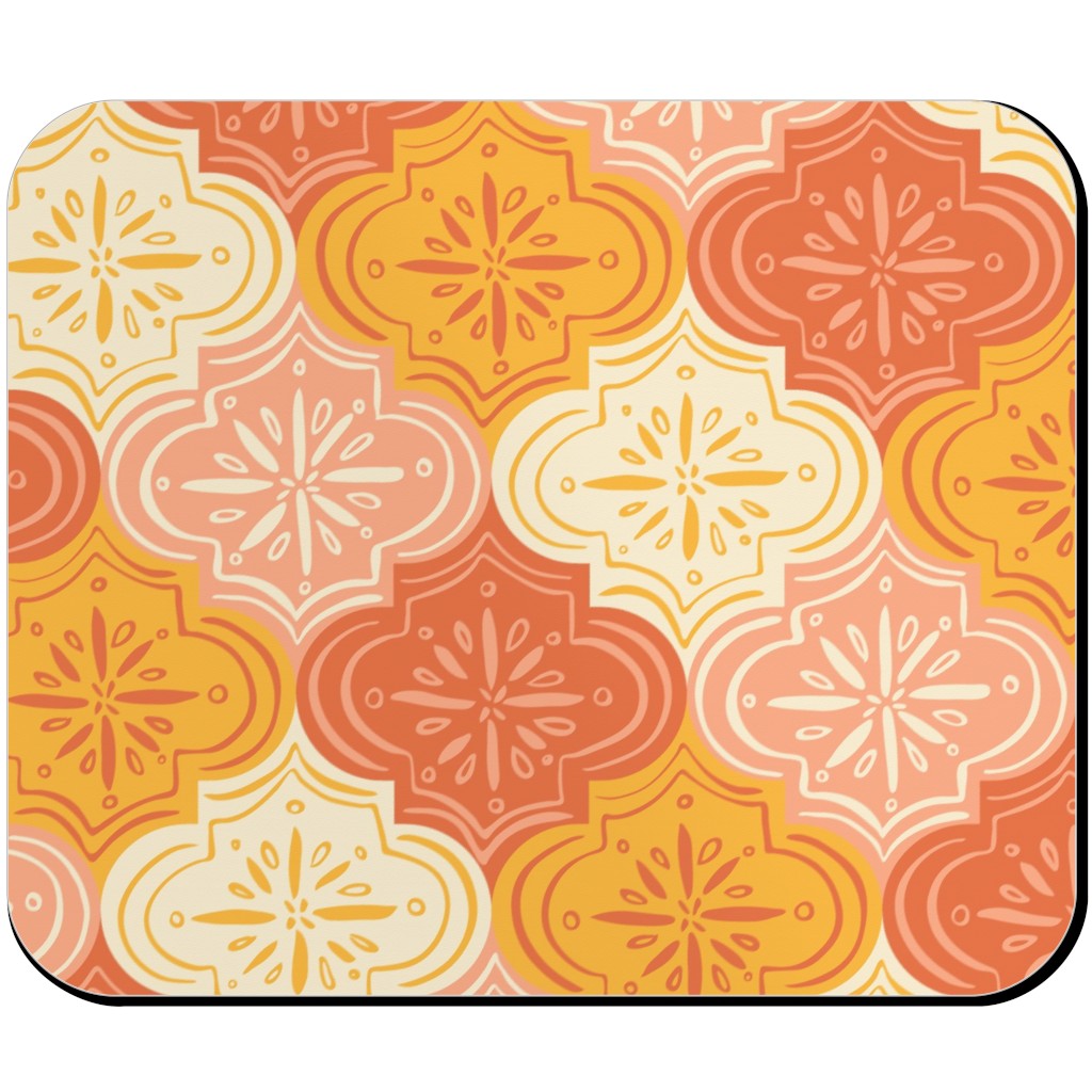 Arabesque - Warm Mouse Pad, Rectangle, Orange, Orange