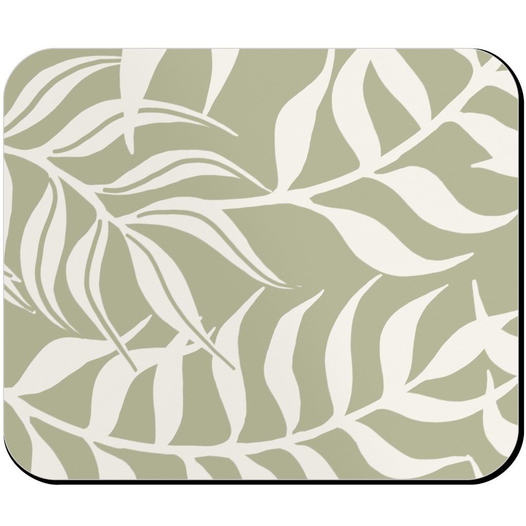 Moving Palms Mouse Pad, Rectangle, Green, Sage