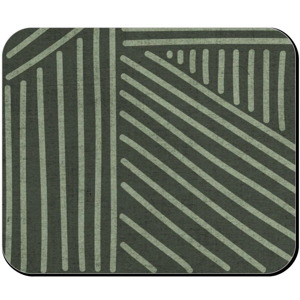 Mudcloth Weaving Line - Green Mouse Pad, Rectangle Ornament, Green