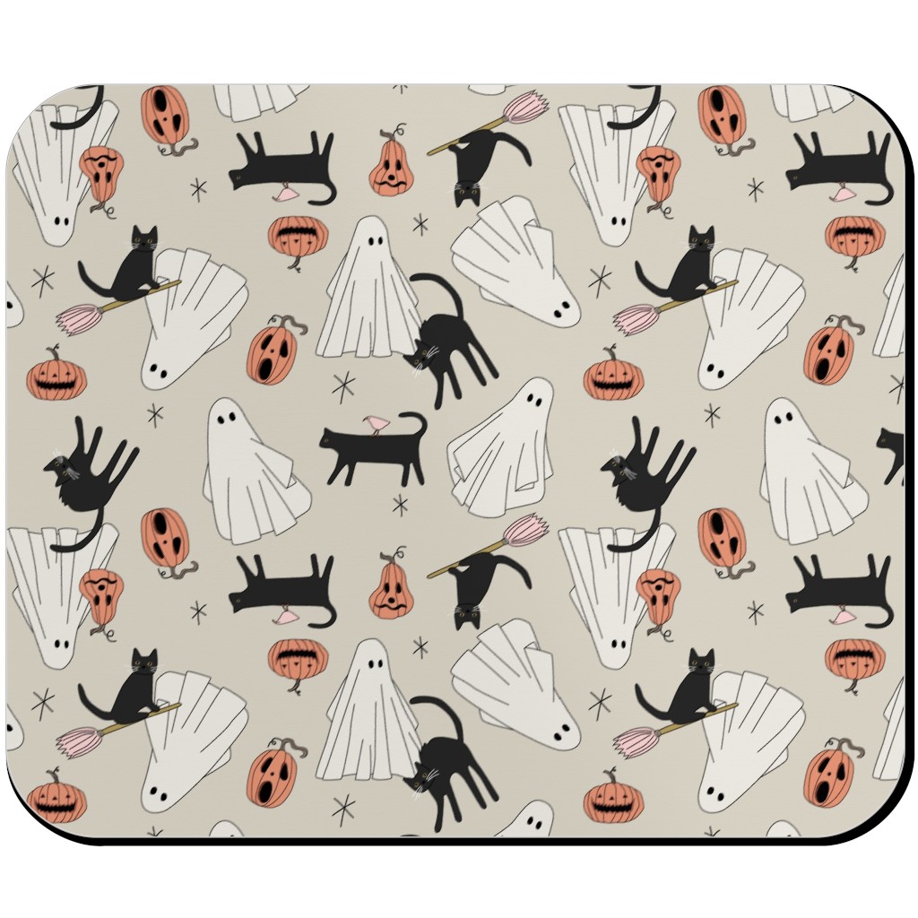 Spooky Halloween Mouse Pad, Rectangle, Beige