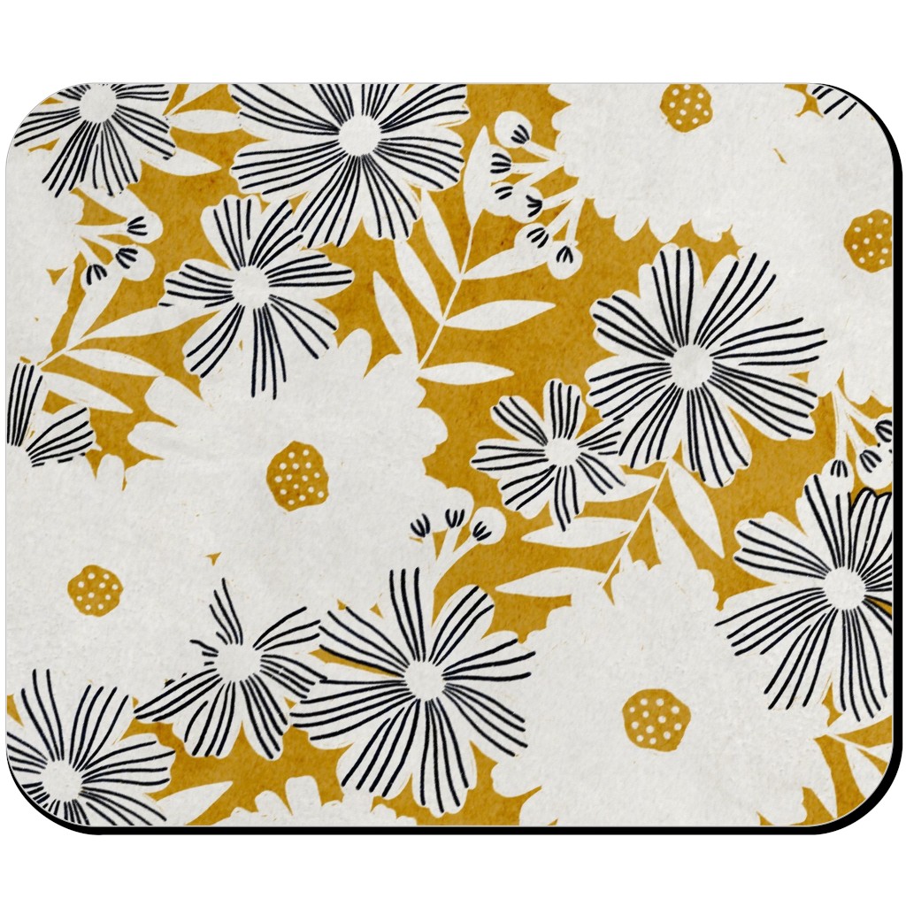 Stacy - Mustard Mouse Pad, Rectangle, Yellow