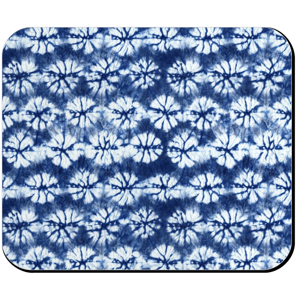 Shibori Pine - Blue Mouse Pad, Rectangle Ornament, Blue