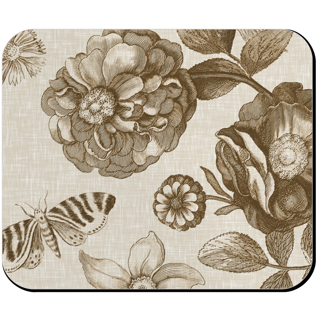 Windsor Botanical in Oyster Mouse Pad, Rectangle Ornament, Brown