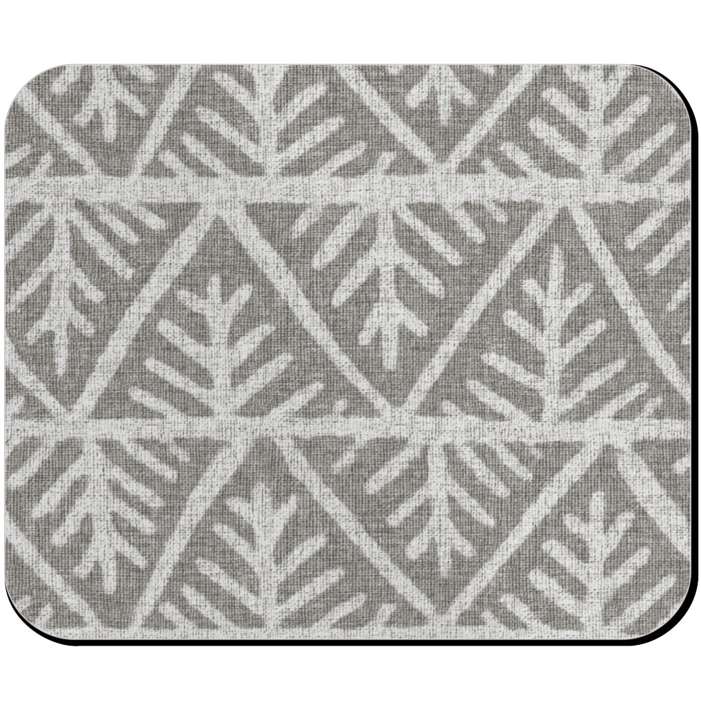 Textured Mudcloth Mouse Pad, Rectangle Ornament, Gray