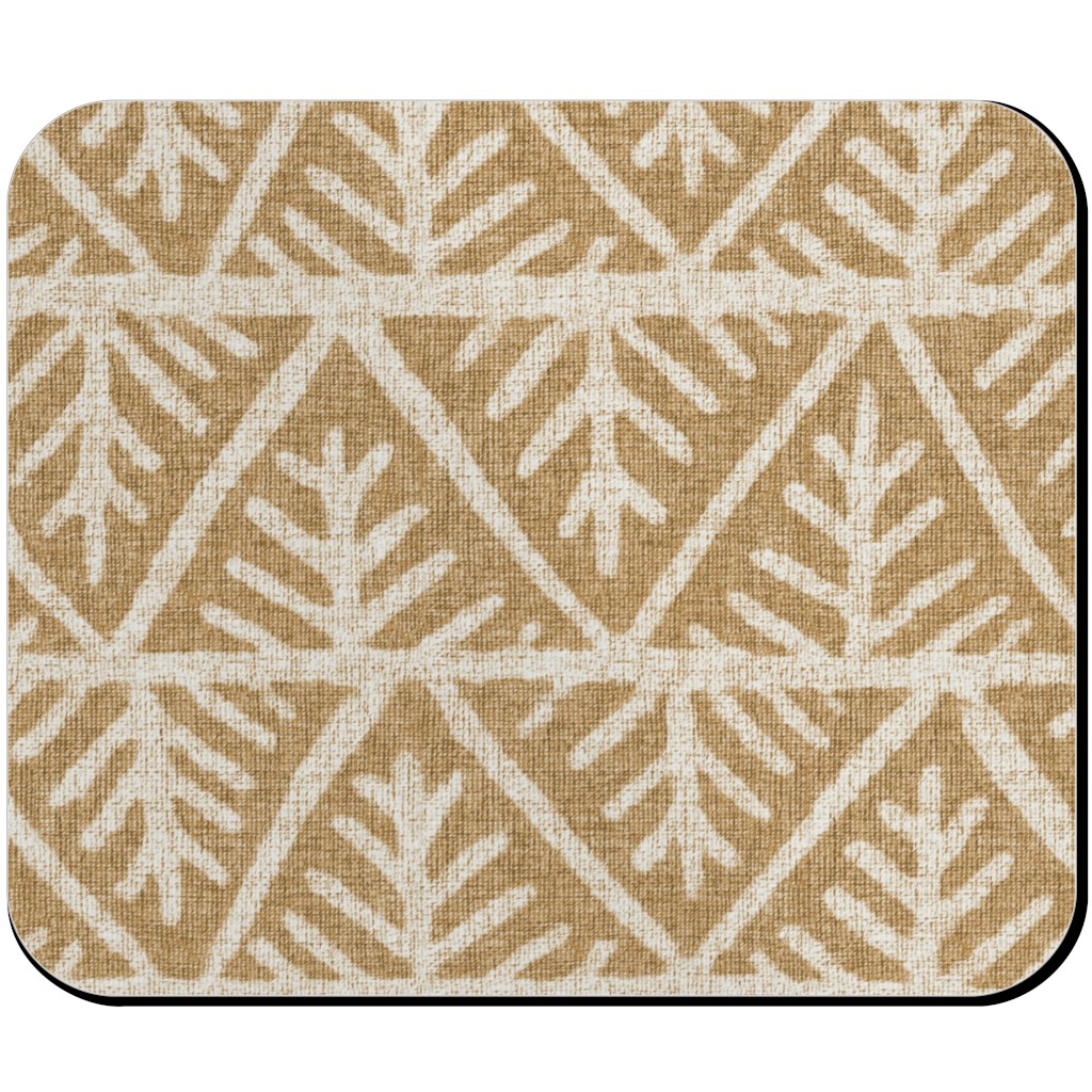 Textured Mudcloth Mouse Pad, Rectangle Ornament, Brown