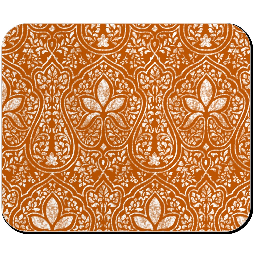 Rajkumari Batik - Spice and White Mouse Pad, Rectangle, Orange