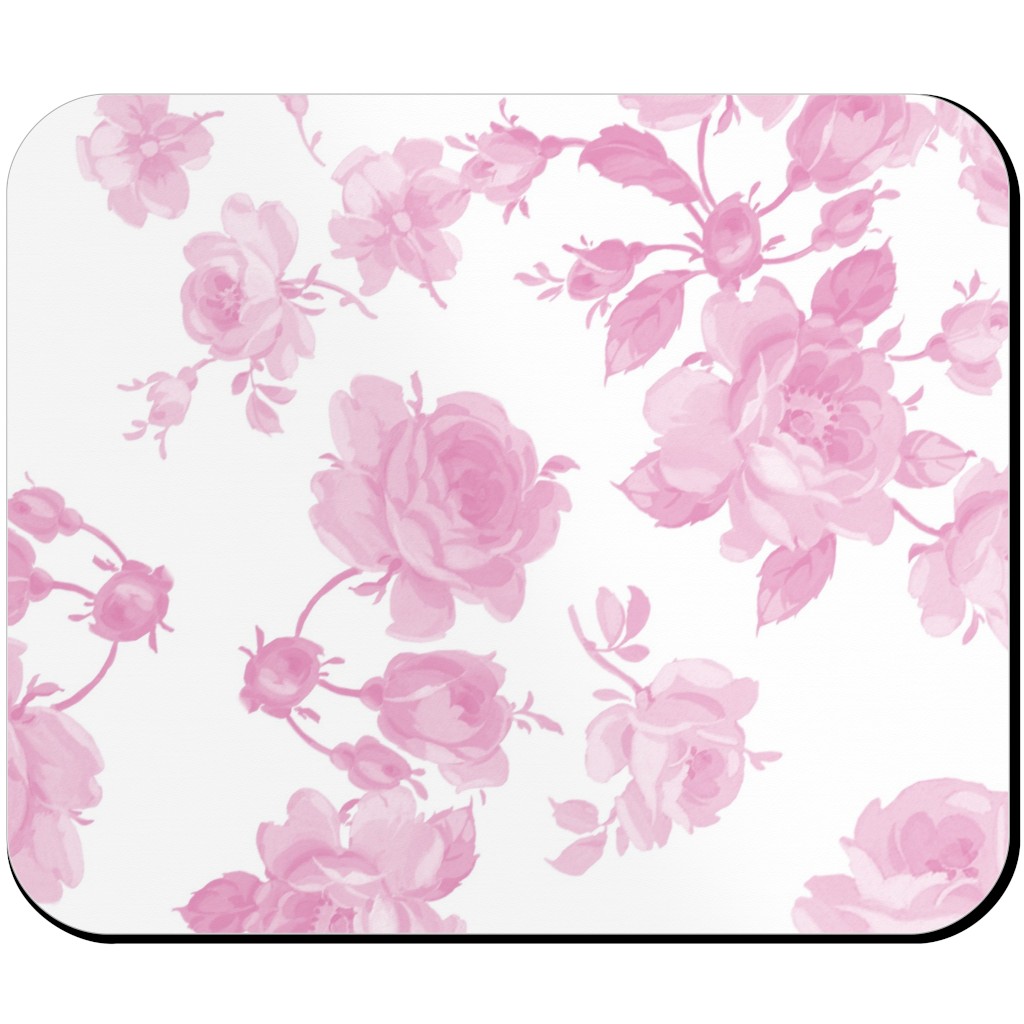 Saint Colette June Roses - Pink Mouse Pad, Rectangle, Pink, Bright Pink