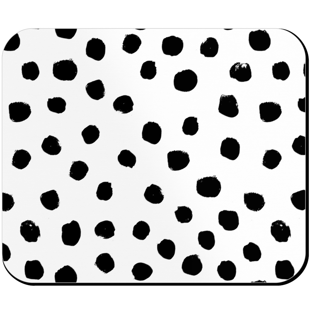 Soft Painted Dots Mouse Pad, Rectangle Ornament, White