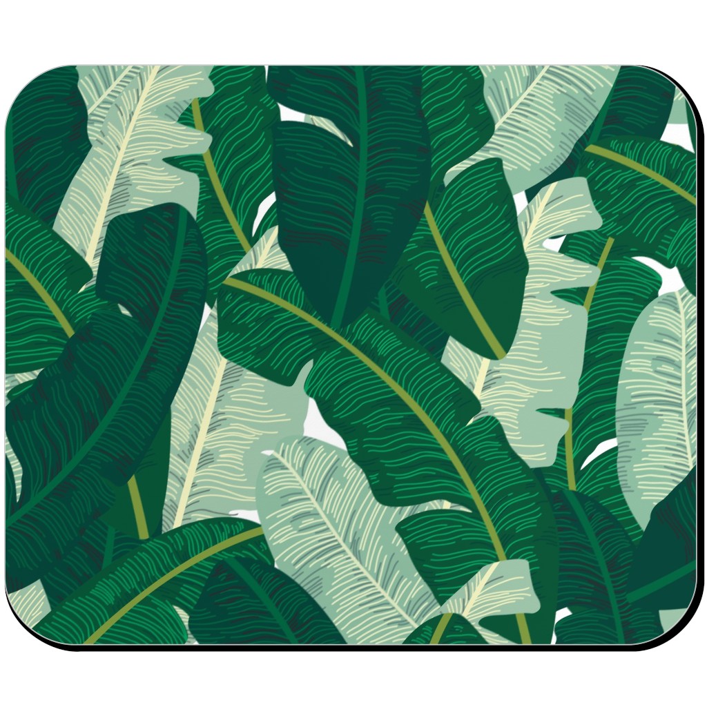 Classic Banana Leaves in Palm Springs Green Mouse Pad, Rectangle Ornament, Green
