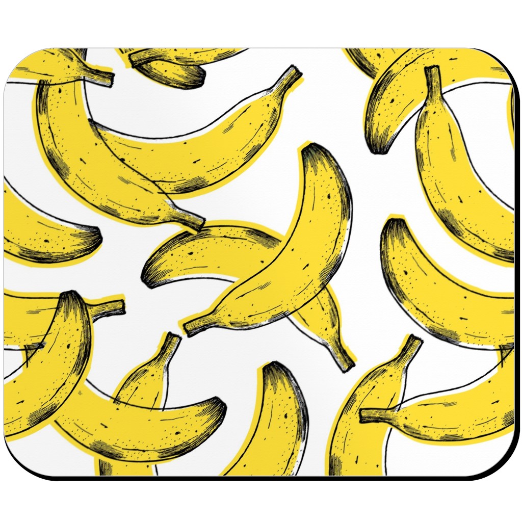 Banana Mouse Pad, Rectangle, Yellow