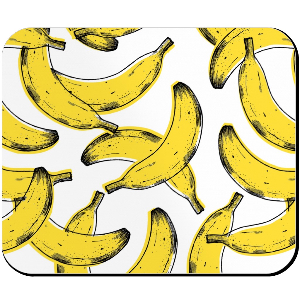 Banana Mouse Pad, Rectangle Ornament, Yellow