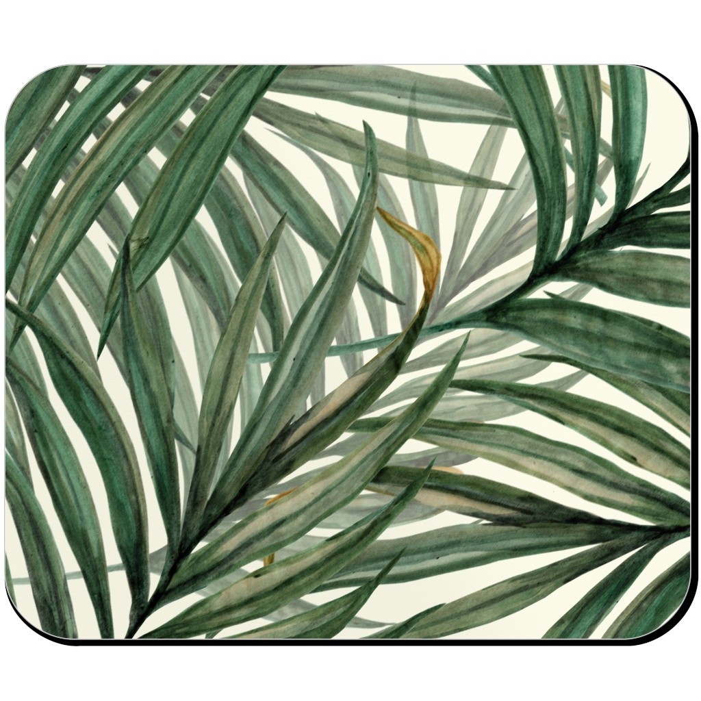 Palm Leaves King Pineapple Mouse Pad, Rectangle, Green, Classic Green