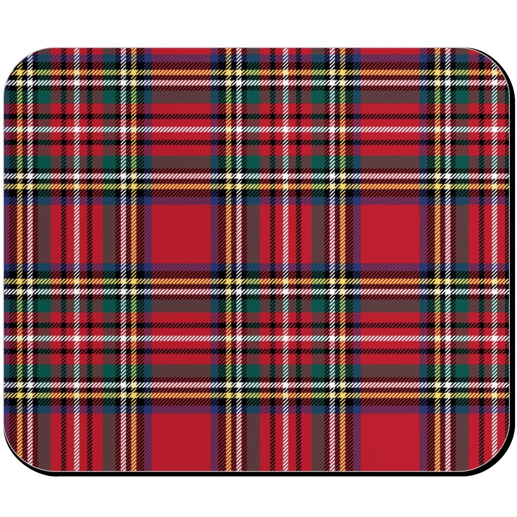 Royal Stewart Tartan Style Repeat Perfect for Christmas Mouse Pad, Rectangle, Red, Red