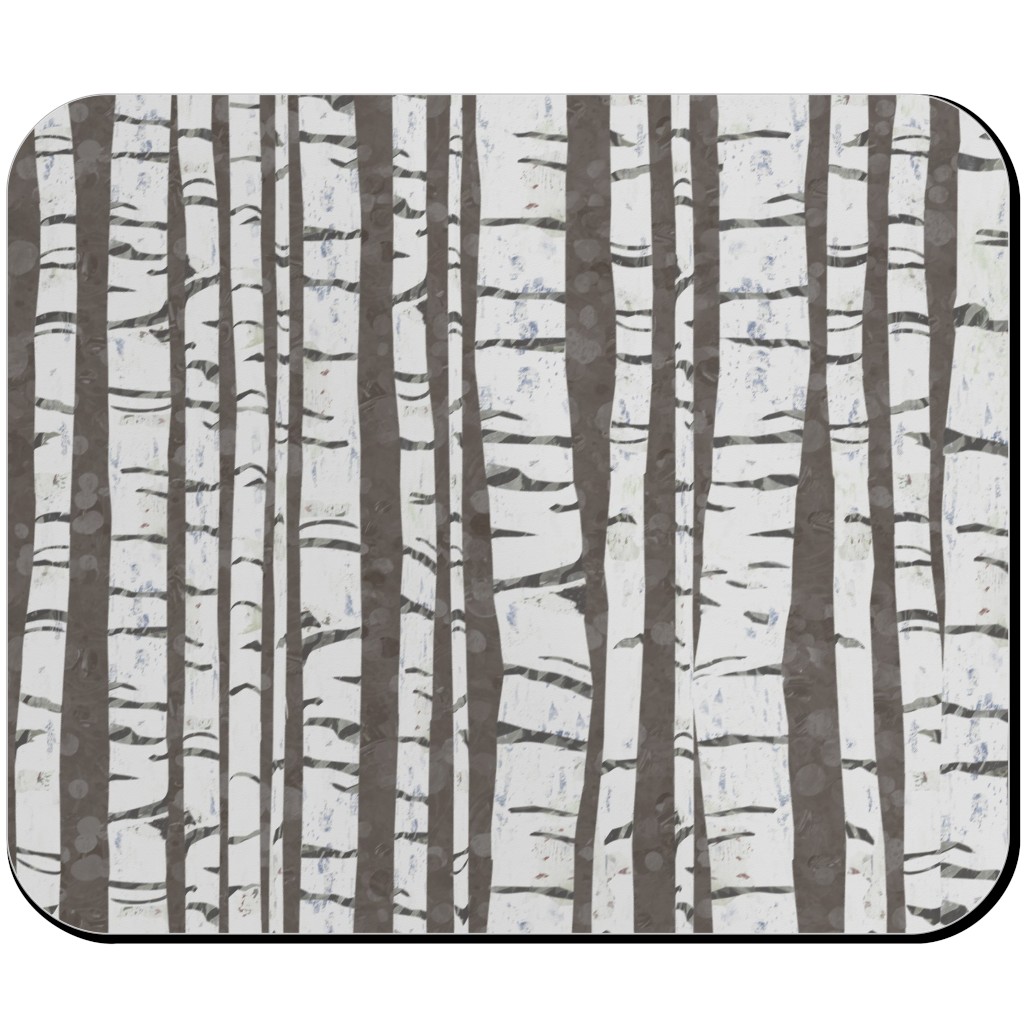Birch Forest - Gray Mouse Pad, Rectangle Ornament, Gray
