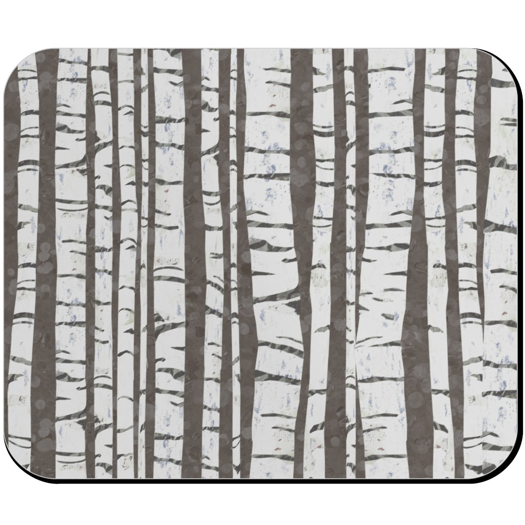 Birch Forest - Gray Mouse Pad, Rectangle, Gray
