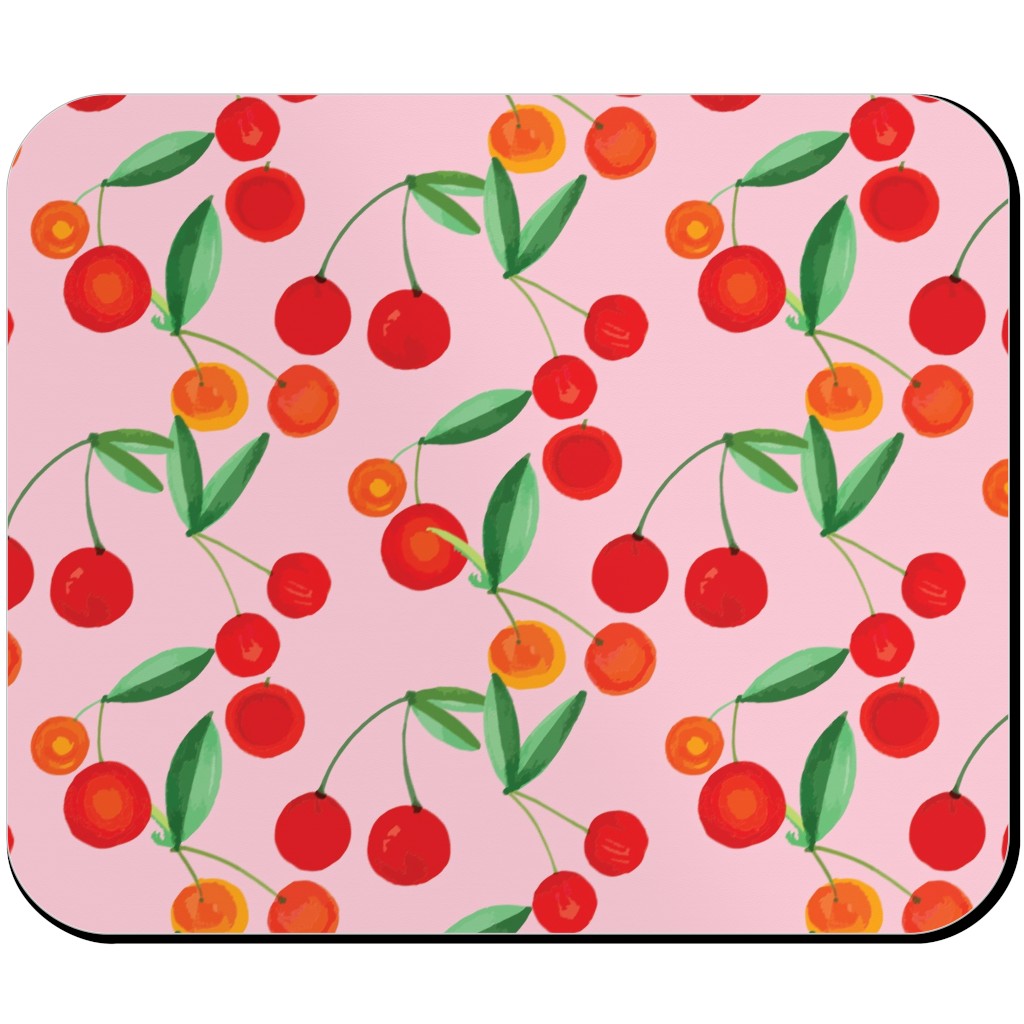 Cherry Farm Mouse Pad, Rectangle Ornament, Pink