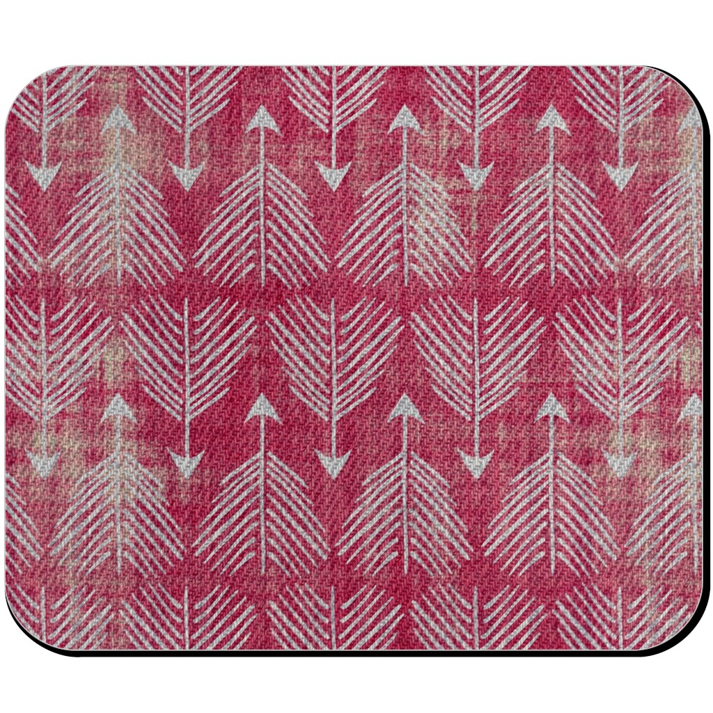 Django Arrows Mouse Pad, Rectangle, Pink, Pomegranate