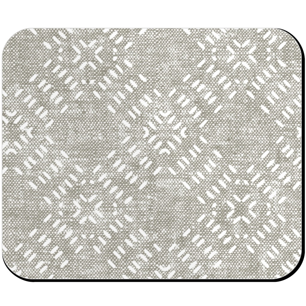 Modern Farmhouse Tile - Neutral Mouse Pad, Rectangle Ornament, Gray